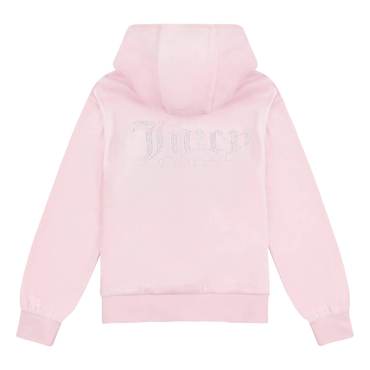Juicy Couture Girls Pink Diamante Velour Zip Through Hoodie