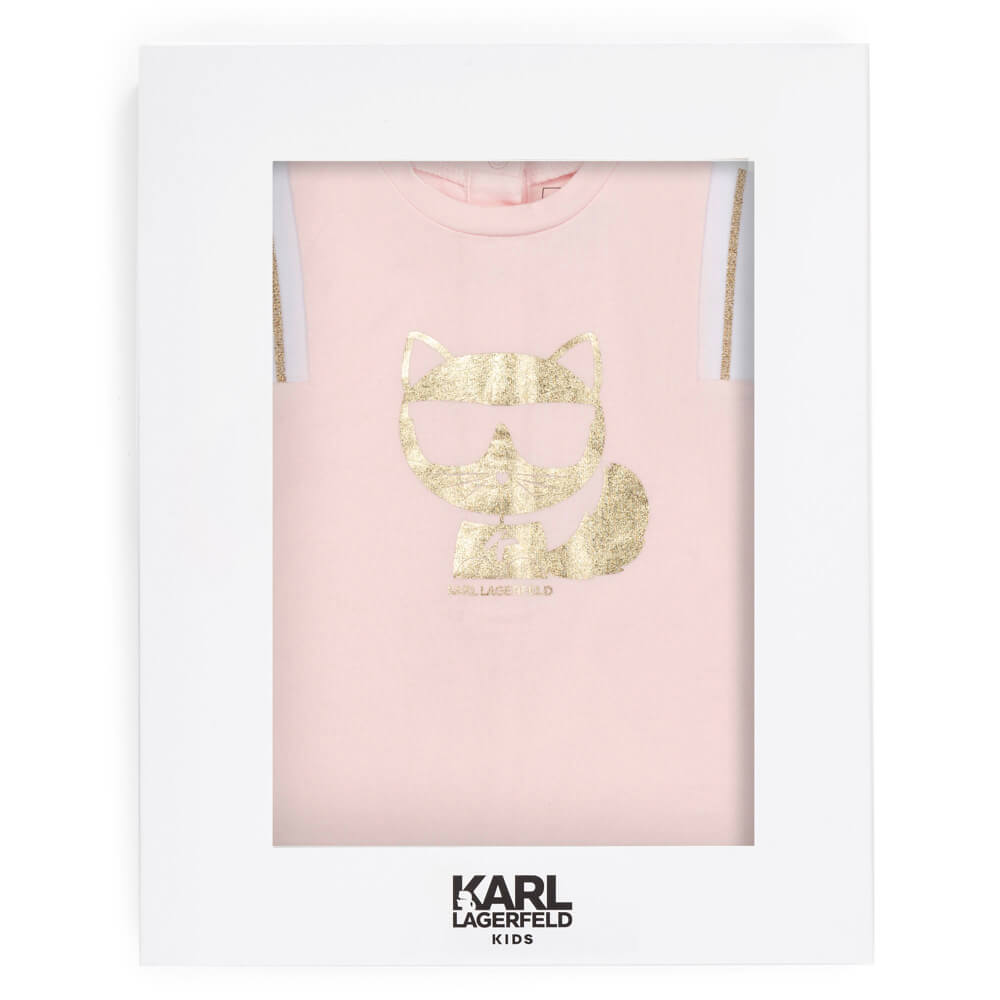 Karl Lagerfeld Baby Girls Pink Sleeveless Babysuit