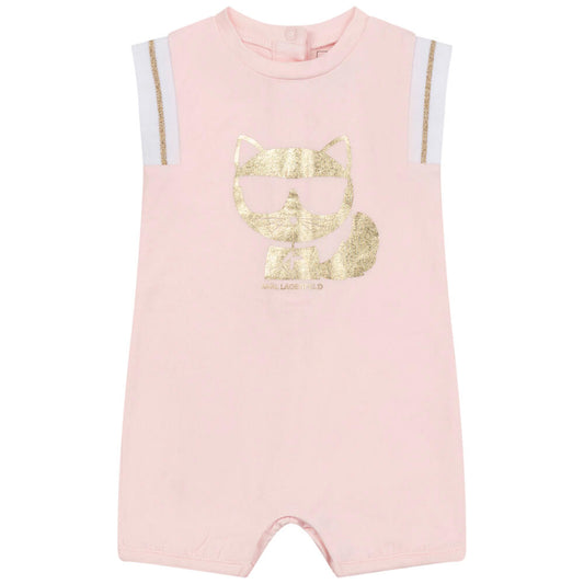 Karl Lagerfeld Baby Girls Pink Sleeveless Babysuit