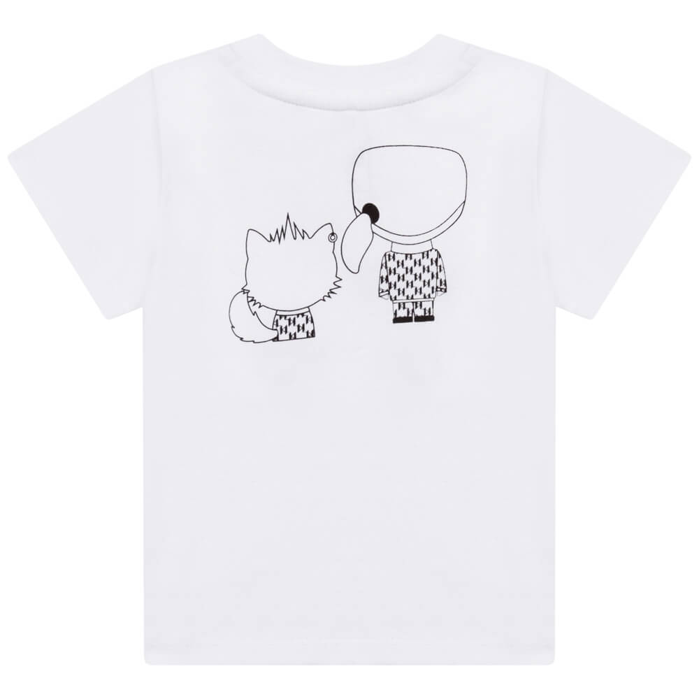 Karl Lagerfeld Baby Girls White & Black T-Shirt and Leggings Combo Set