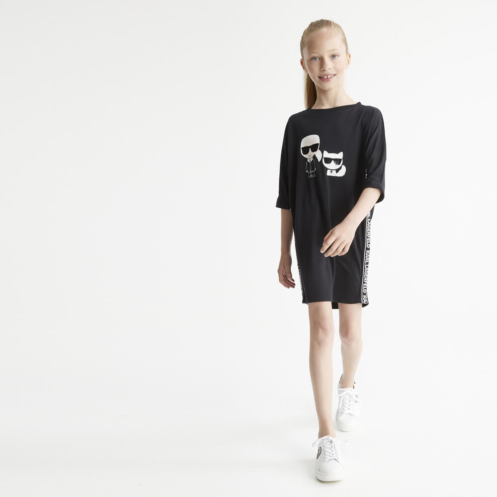 Karl Lagerfeld Girls Black Long Sleeve Dress