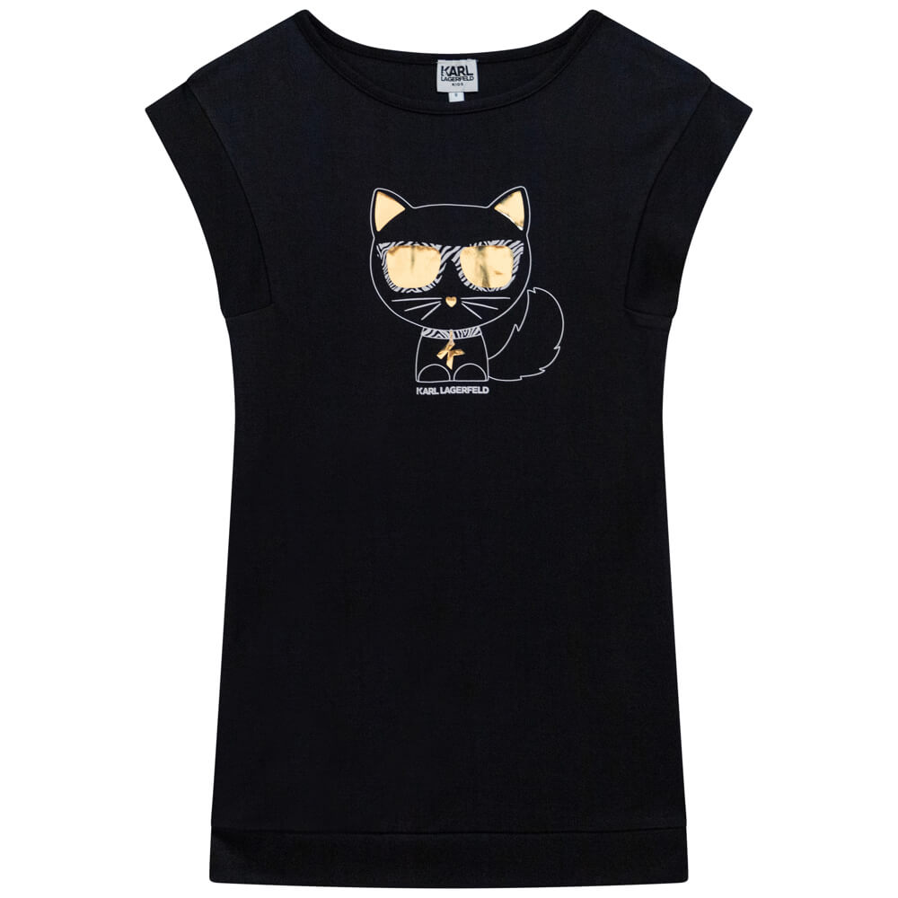 Karl Lagerfeld Girls Black Short Sleeves Dress