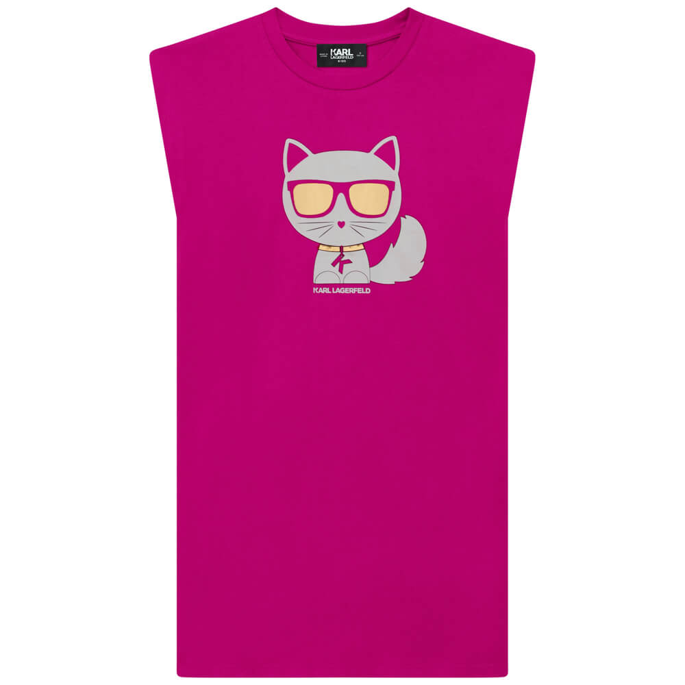 Karl Lagerfeld Girls Pink Short Sleeves Dress