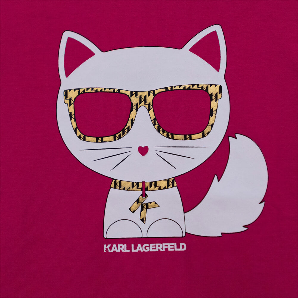 Karl Lagerfeld Girls Red Short Sleeves T-Shirt