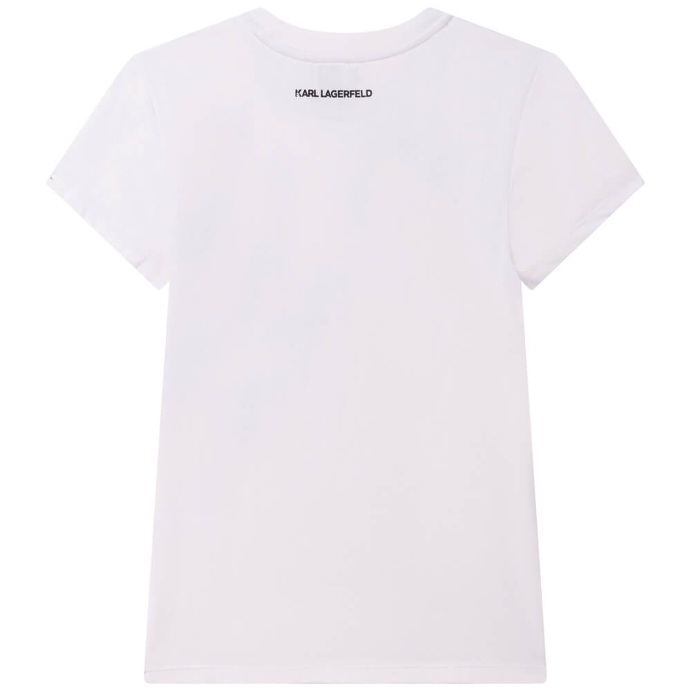Karl Lagerfeld Girls White Short Sleeves Mini Me T-Shirt