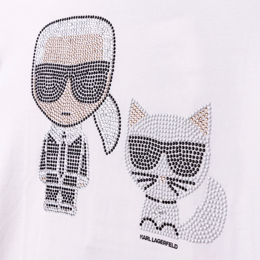 Karl Lagerfeld Girls White Short Sleeves Mini Me T-Shirt