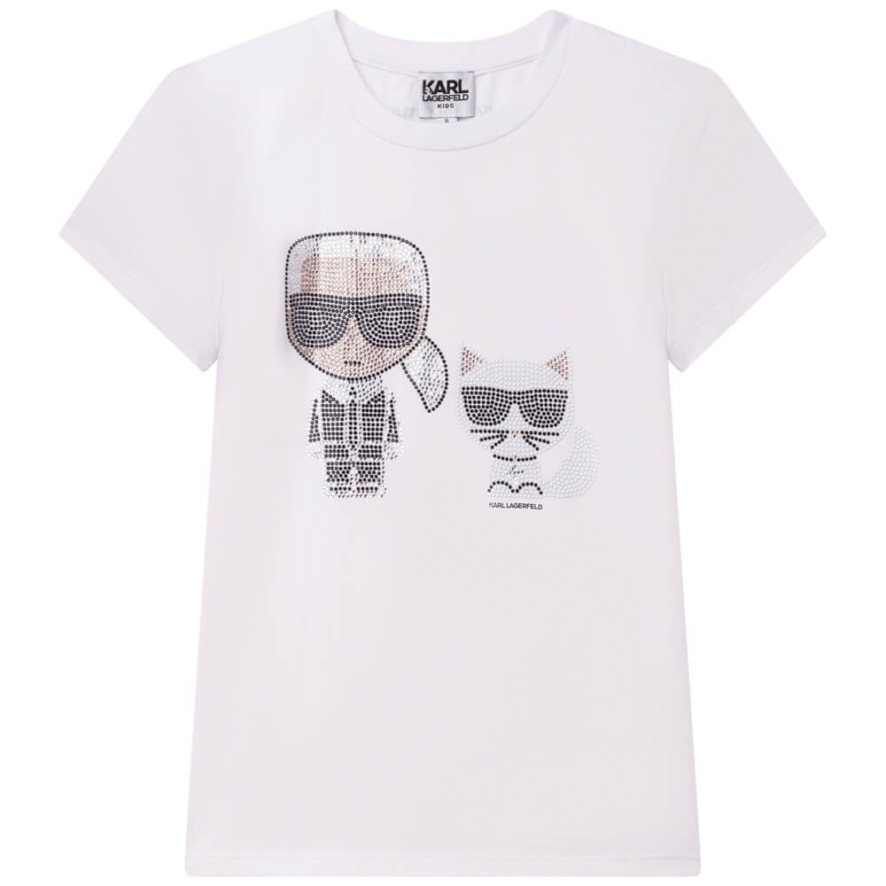 Karl Lagerfeld Girls White Short Sleeves Mini Me T-Shirt