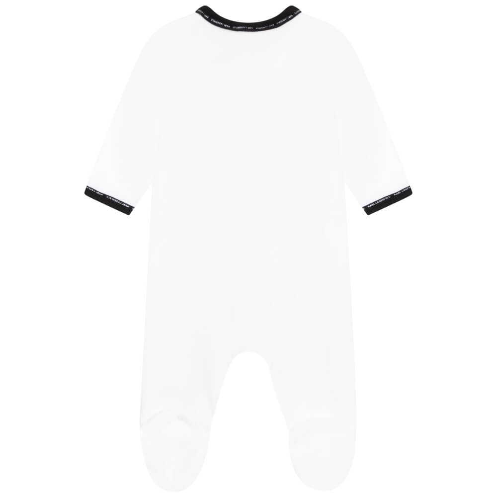 Karl Lagerfeld Baby Boys White Babysuit and Bib Combo Set