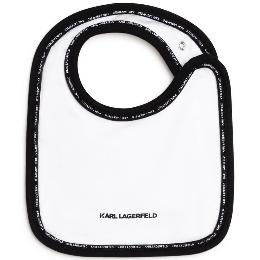 Karl Lagerfeld Baby Boys White Babysuit and Bib Combo Set