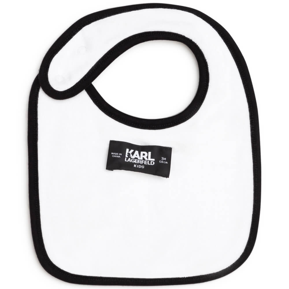 Karl Lagerfeld Baby Boys White Babysuit and Bib Combo Set