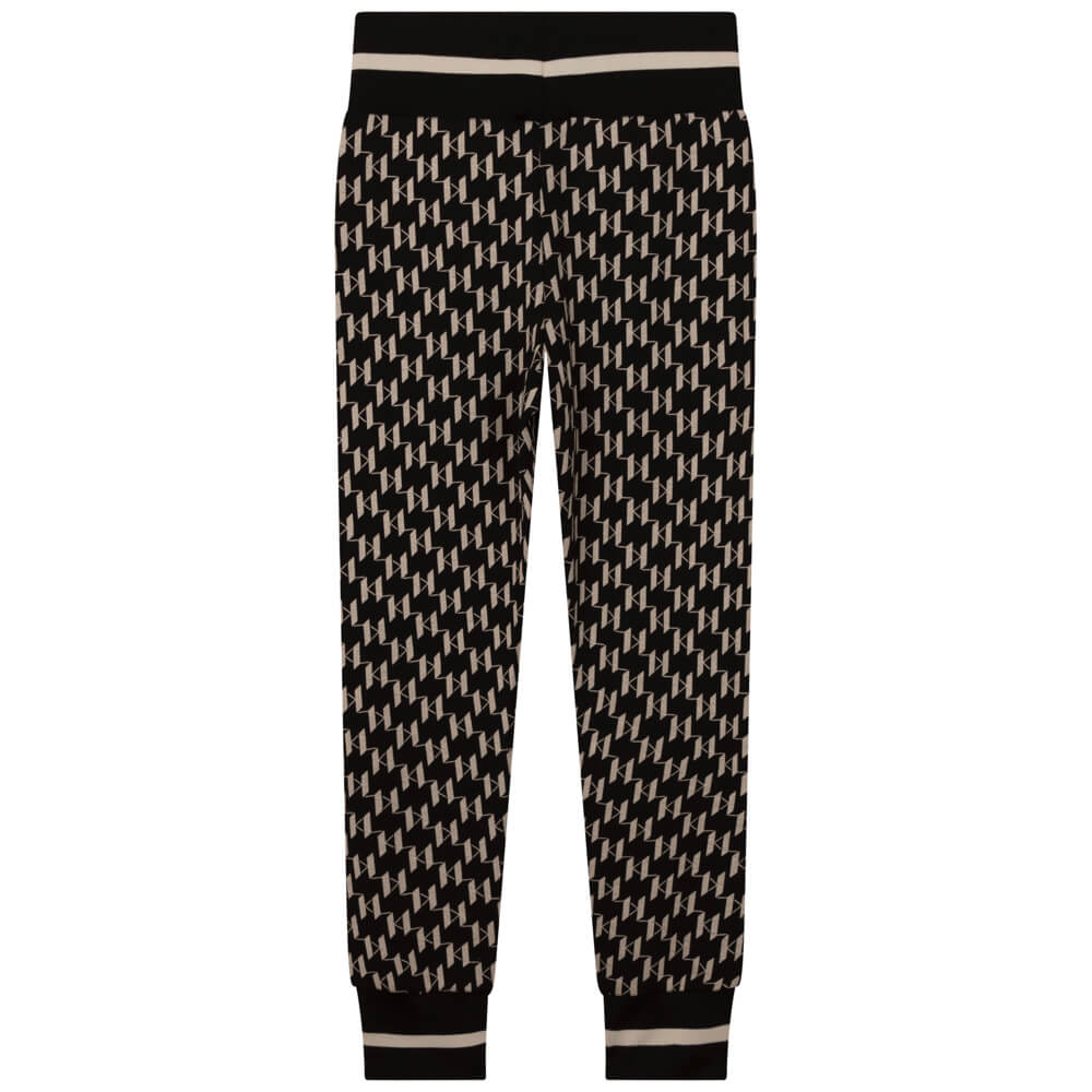 Karl Lagerfeld Girls Black & White Jogging Bottoms