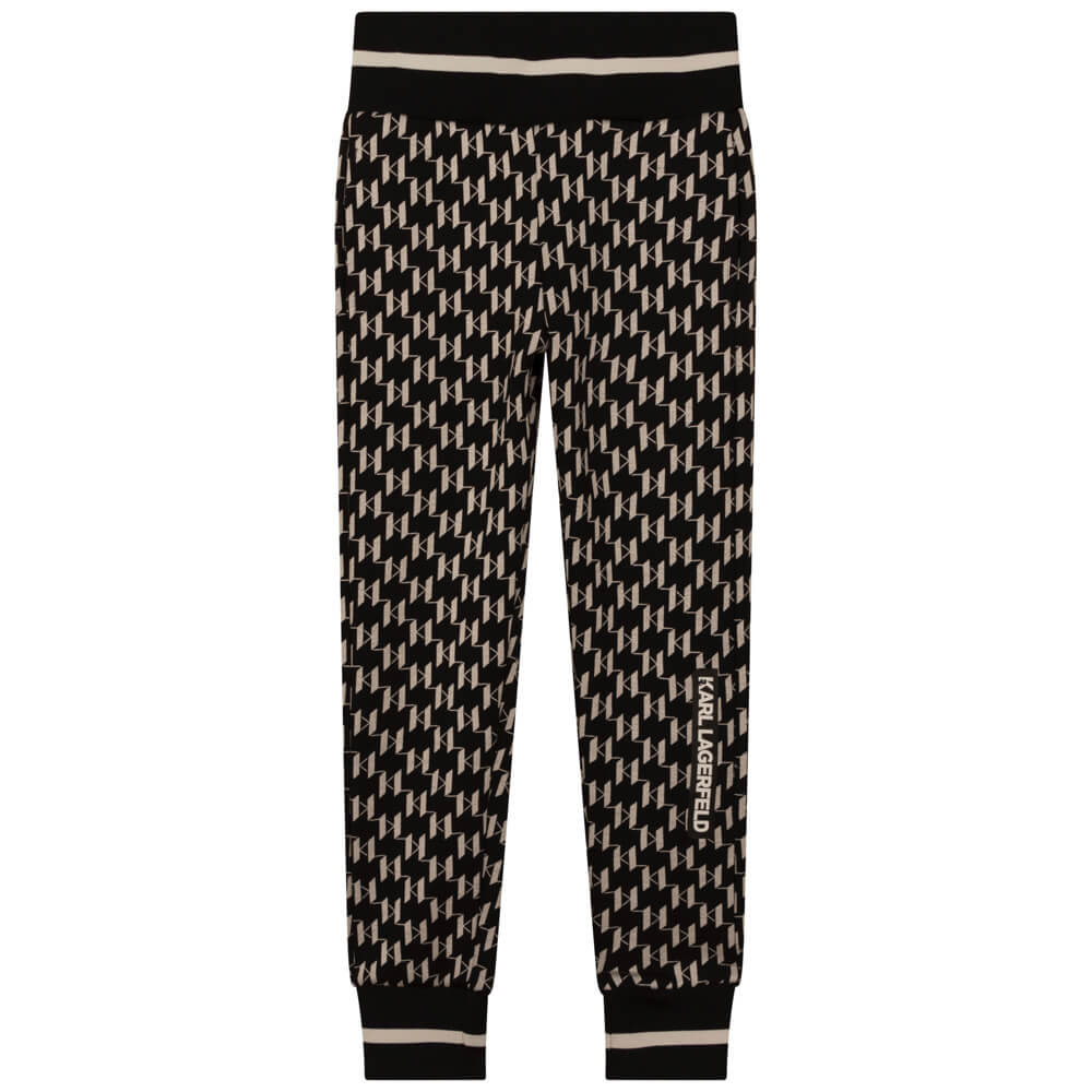 Karl Lagerfeld Girls Black & White Jogging Bottoms