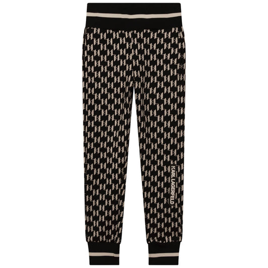 Karl Lagerfeld Girls Black & White Jogging Bottoms