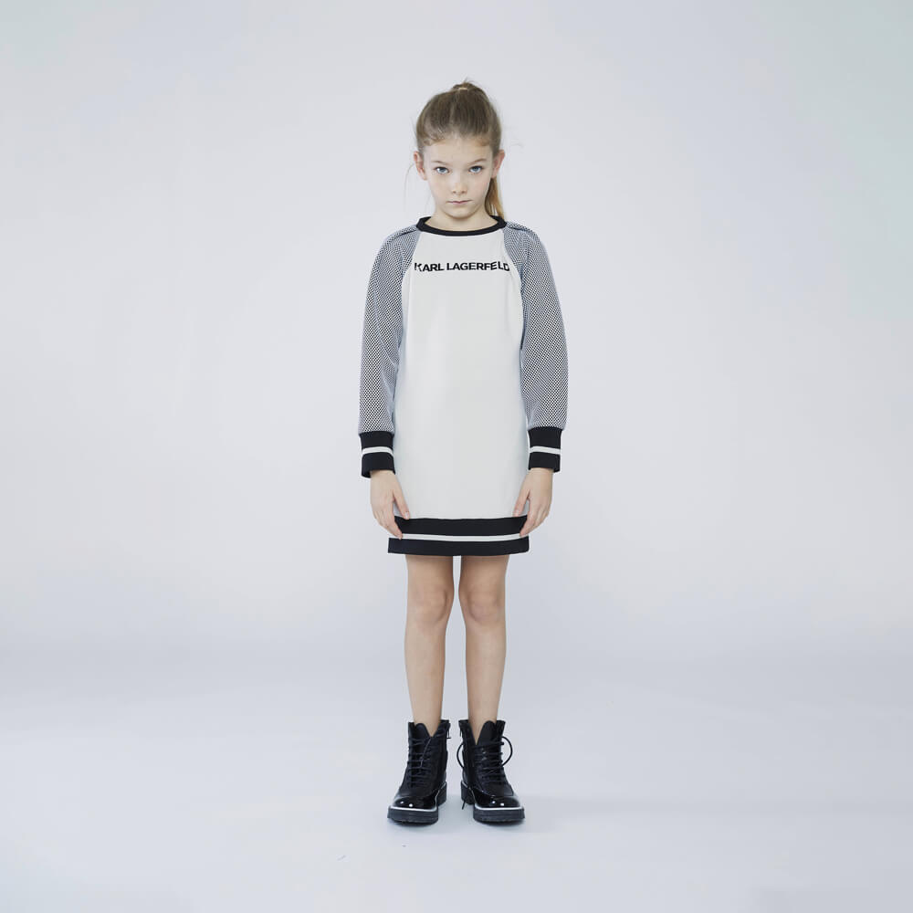 Karl Lagerfeld Girls Beige & Black Jumper Dress