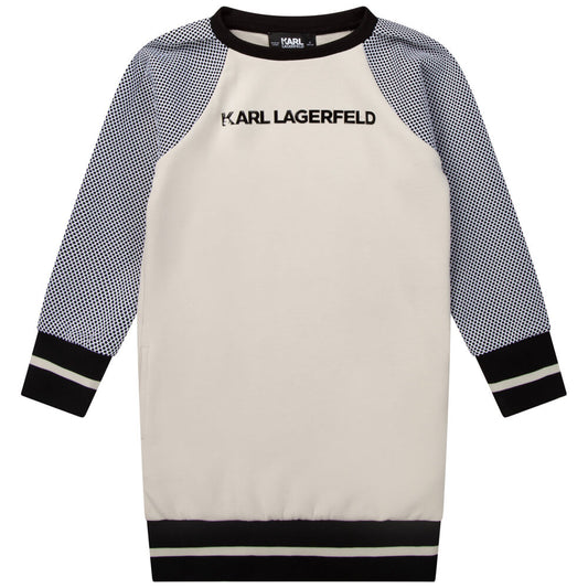 Karl Lagerfeld Girls Beige & Black Jumper Dress