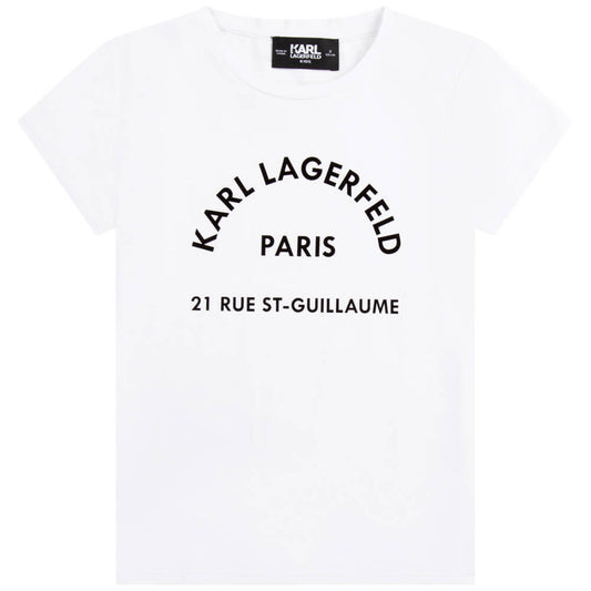 Karl Lagerfeld Girls White Short Sleeves T-Shirt