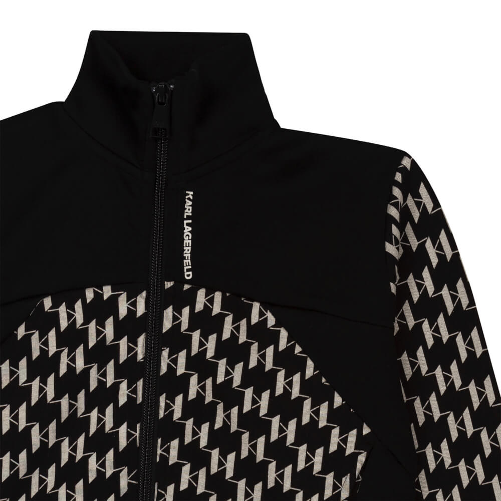 Karl Lagerfeld Girls Black & White Zipped Sweatshirt