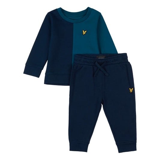 Lyle & Scott Baby Boys Navy Panel Crew Sweatshirt & Joggers