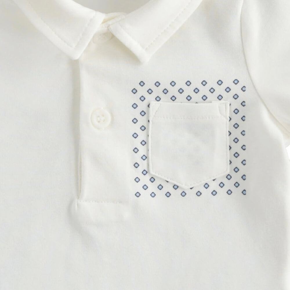 Minibanda Baby Boys Cream Short Sleeved Polo
