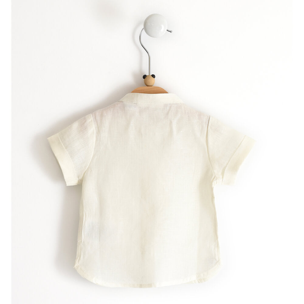 Minibanda Baby Boys Cream Short Sleeved Shirt