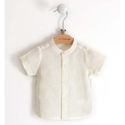Minibanda Baby Boys Cream Short Sleeved Shirt