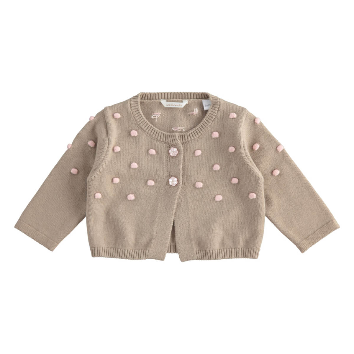 Minibanda Baby Girls Beige Knitted Cardigan