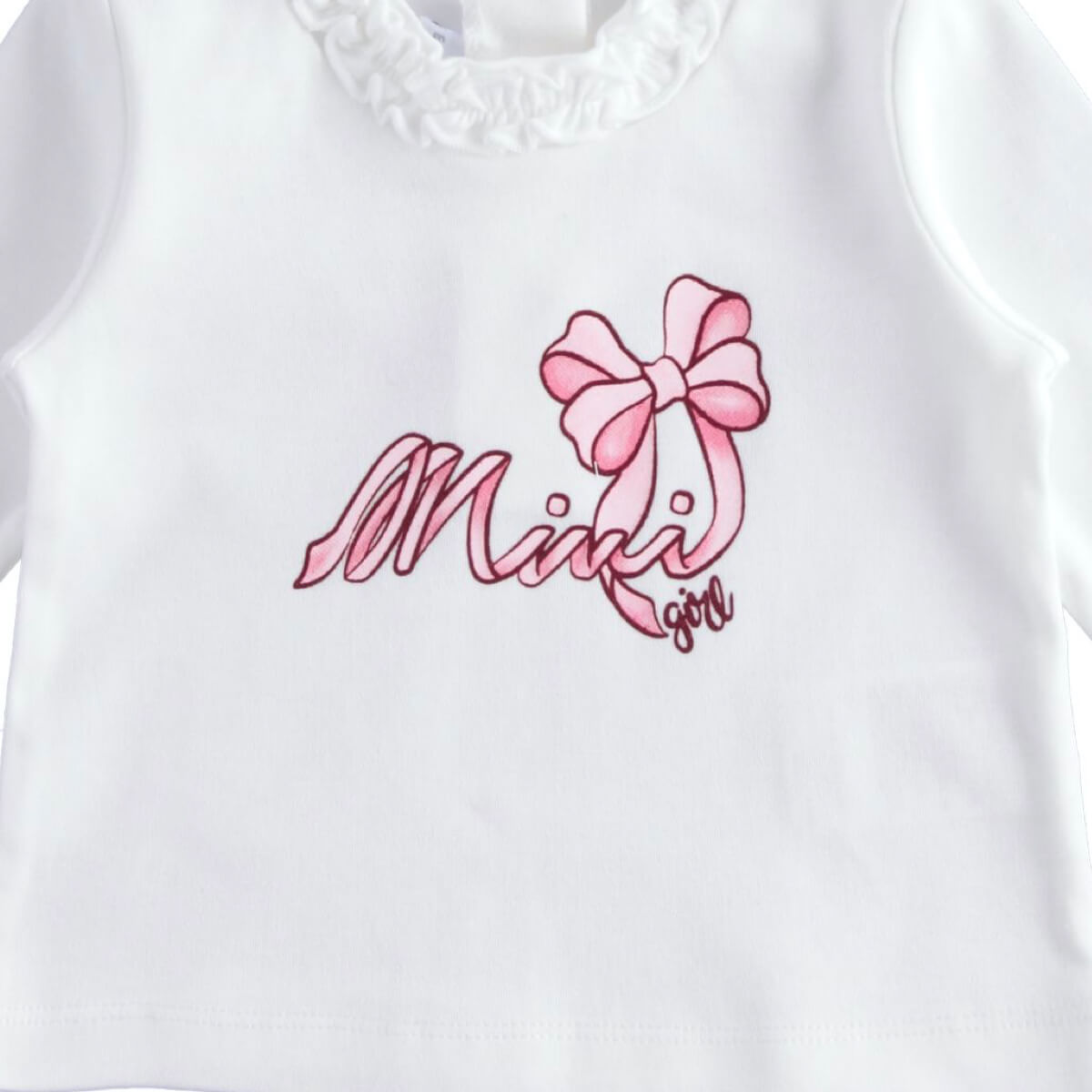 Minibanda Baby Girls Cream Long Sleeve Round-Neck Top