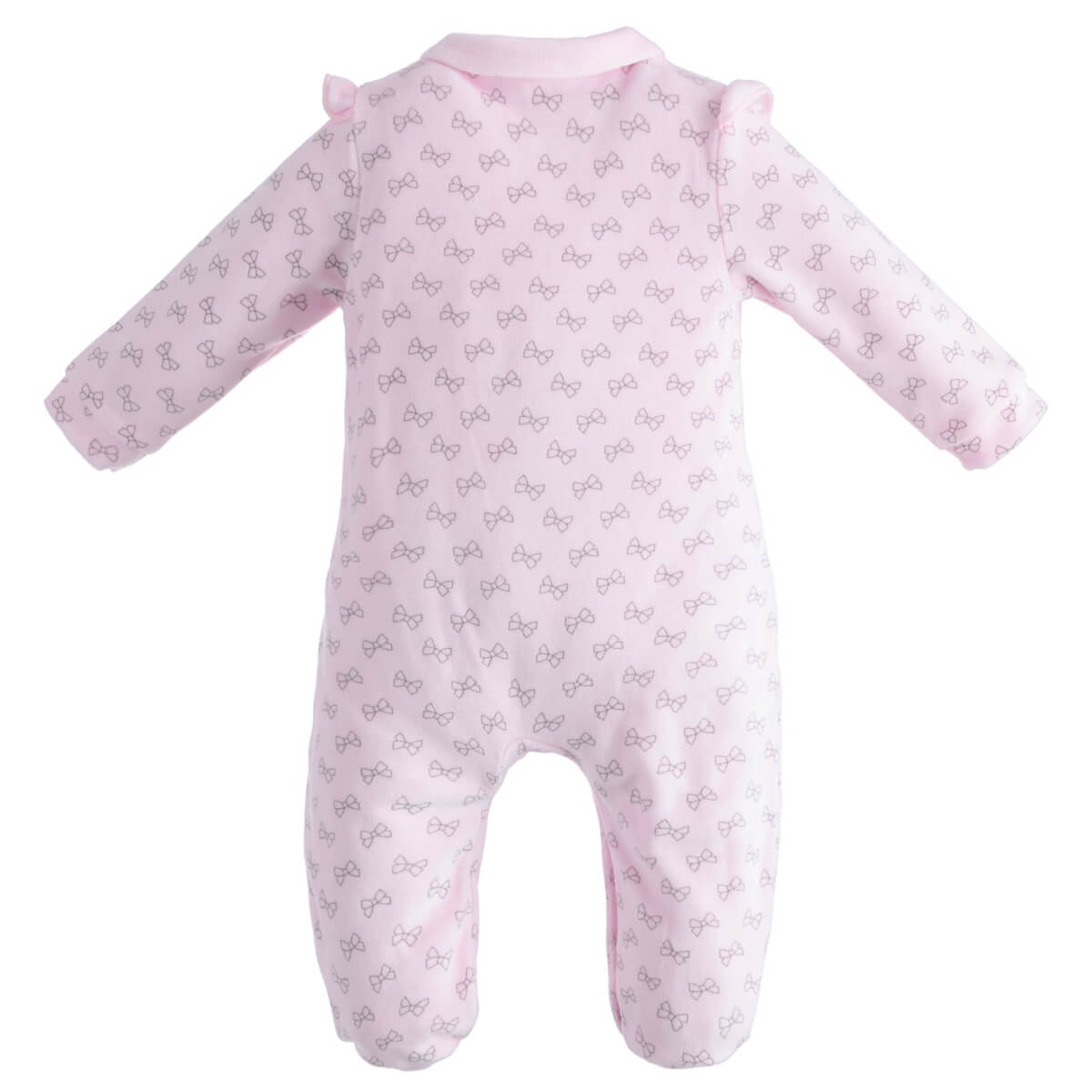 Minibanda Unisex Pink Long Sleeve Romper With Feet