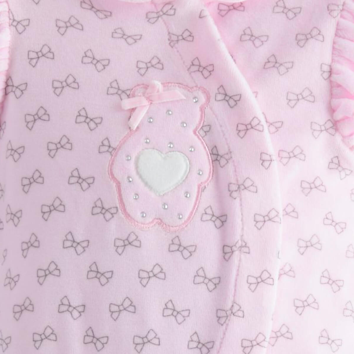 Minibanda Unisex Pink Long Sleeve Romper With Feet