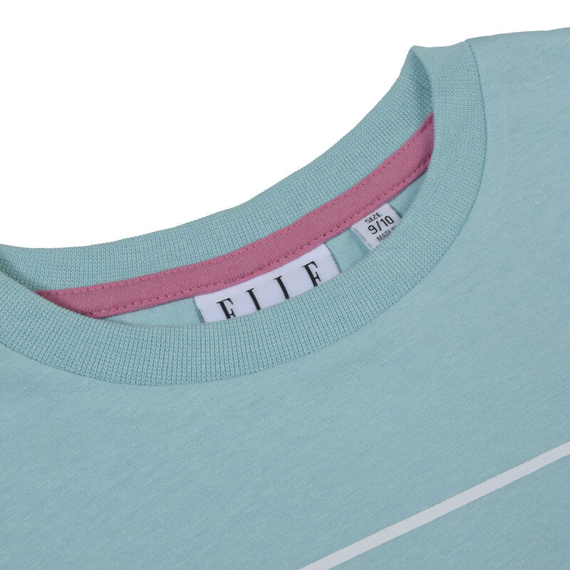Elle Girls Crystal Blue Oversized T-Shirt With Triangle ELLE Logo