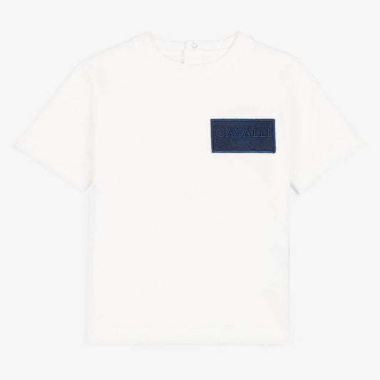 Roberto Cavalli Baby Boys White & Cream T-Shirt