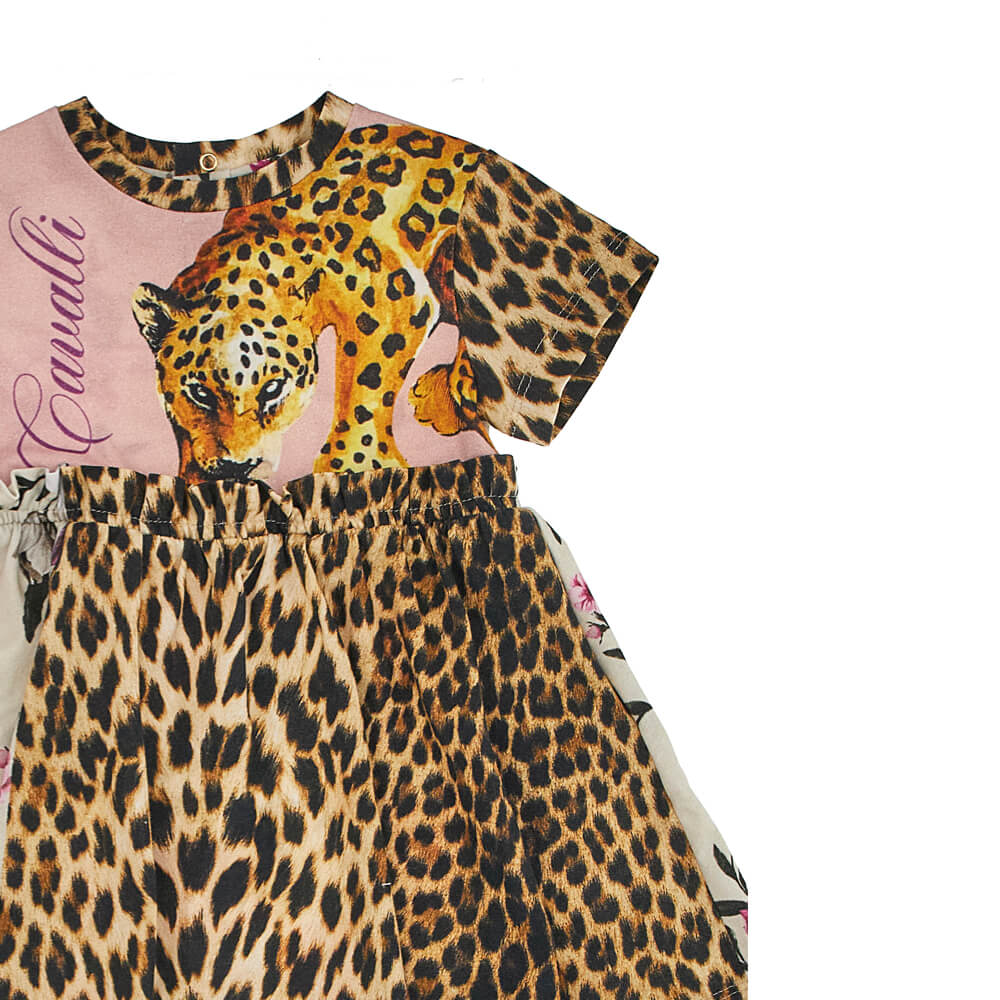 Roberto Cavalli Baby Girls Leopard, Pink & Multi-Colour Dress