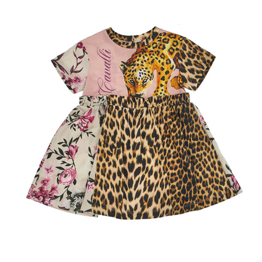Roberto Cavalli Baby Girls Leopard, Pink & Multi-Colour Dress
