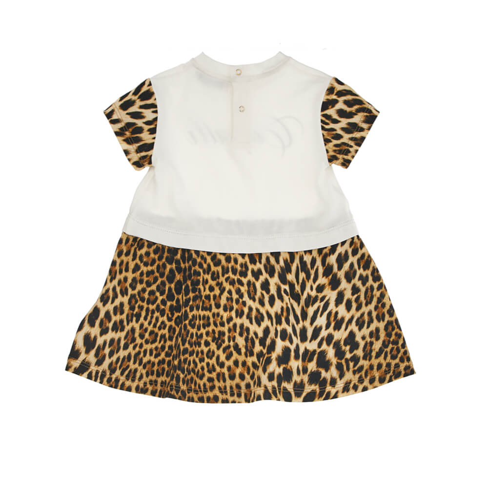 Roberto Cavalli Baby Girls White & Leopard Dress
