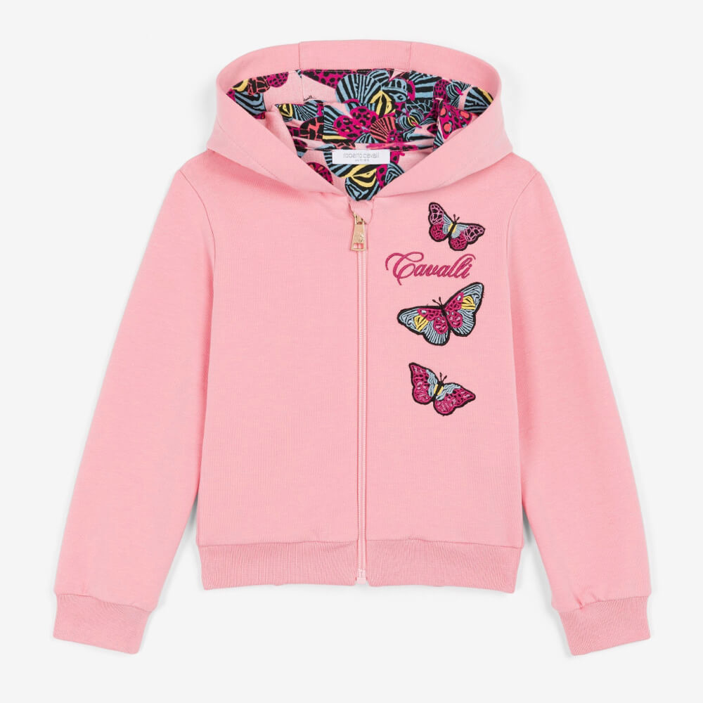 Roberto Cavalli Baby Girls Pink Hoodie