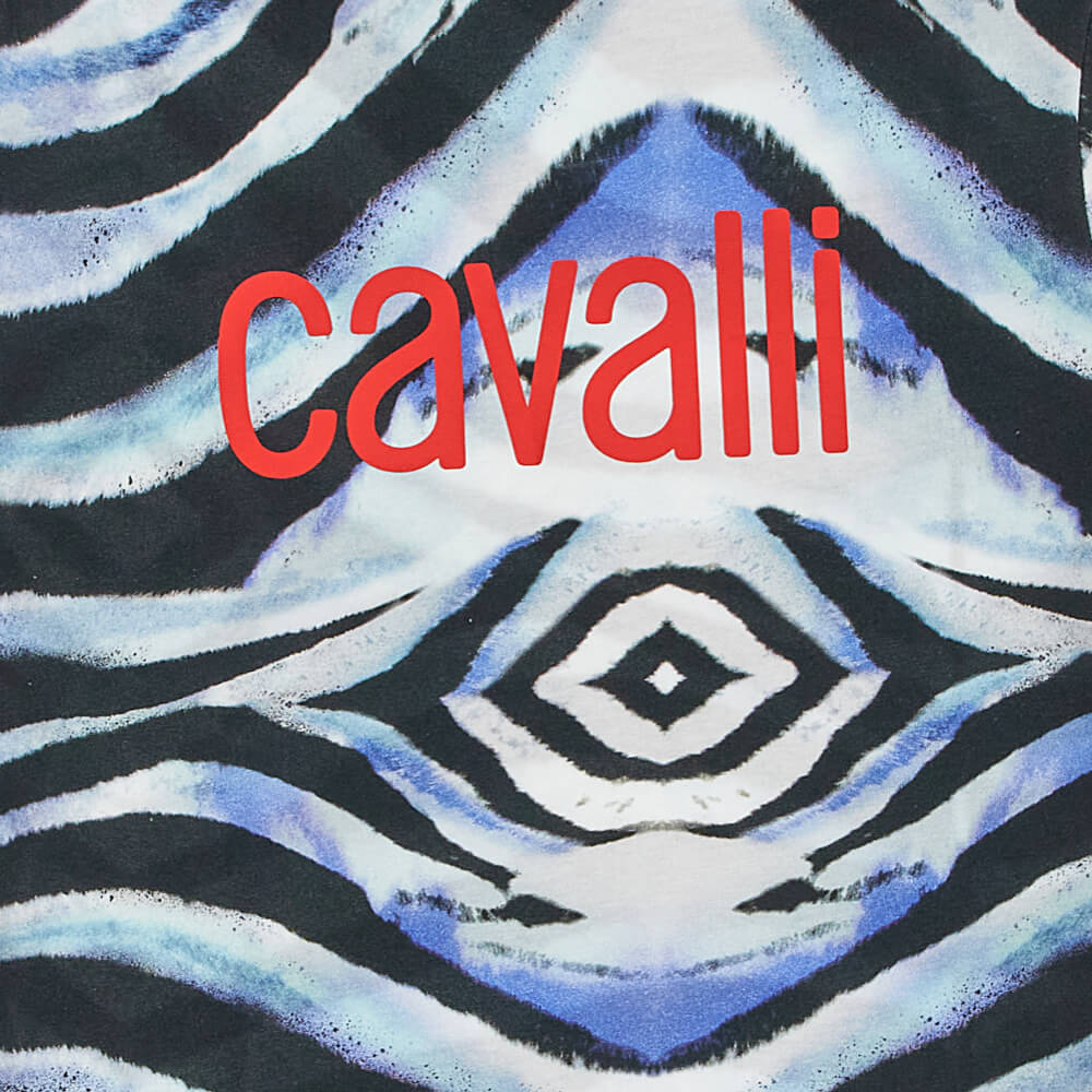 Roberto Cavalli Boys Blue, White & Black Jersey T-Shirt