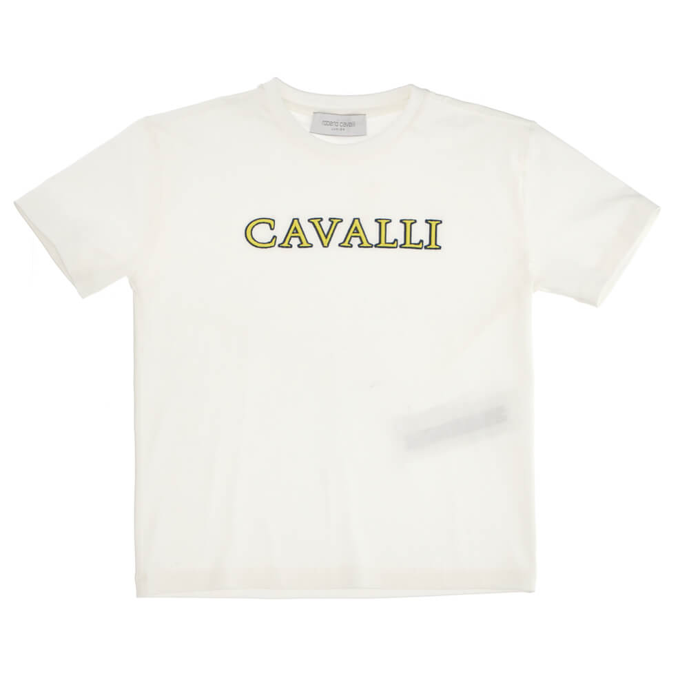 Roberto Cavalli Boys White Jersey T-Shirt