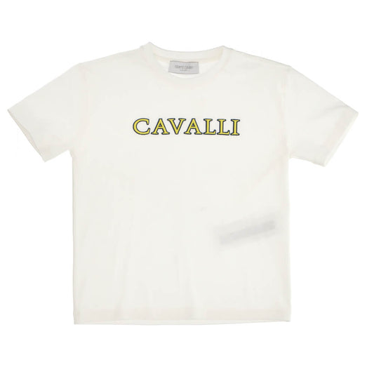 Roberto Cavalli Boys White Jersey T-Shirt
