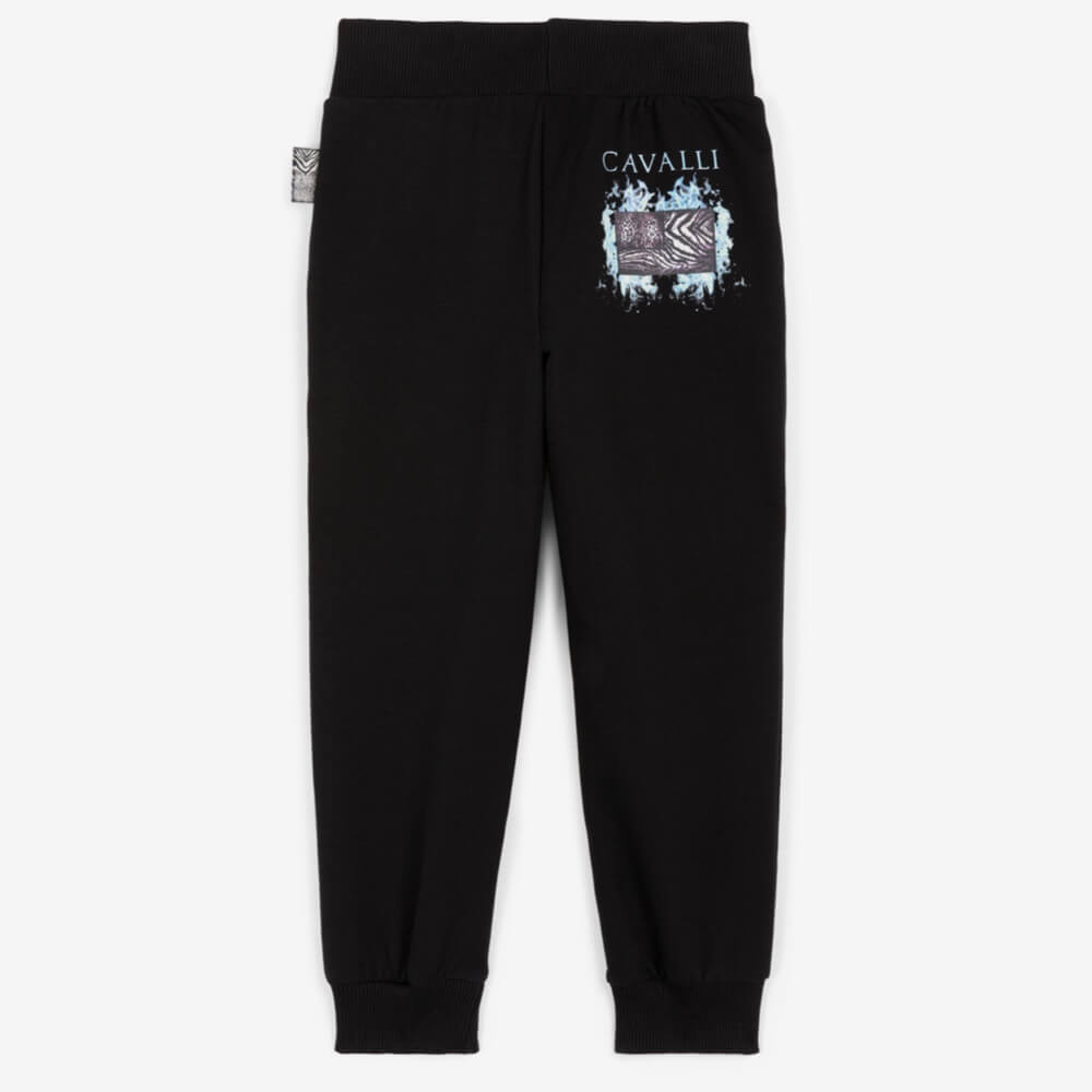 Roberto Cavalli Boys Black Cotton Joggers