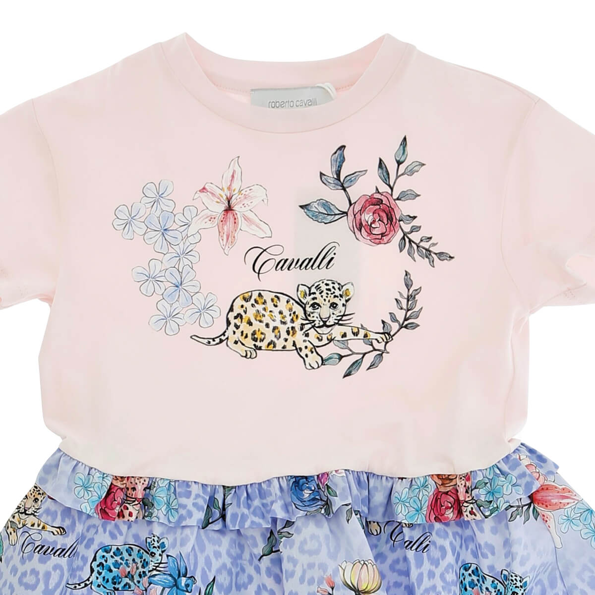 Roberto Cavalli Girls Multi Blue Bloom Dress