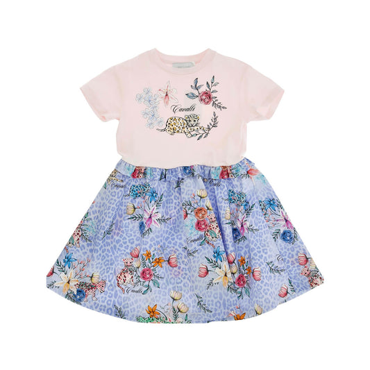 Roberto Cavalli Girls Multi Blue Bloom Dress