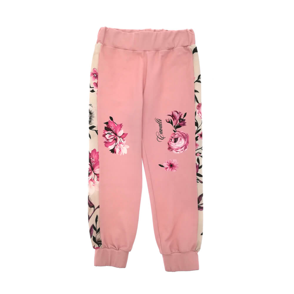Roberto Cavalli Girls Pink Fleece Joggers
