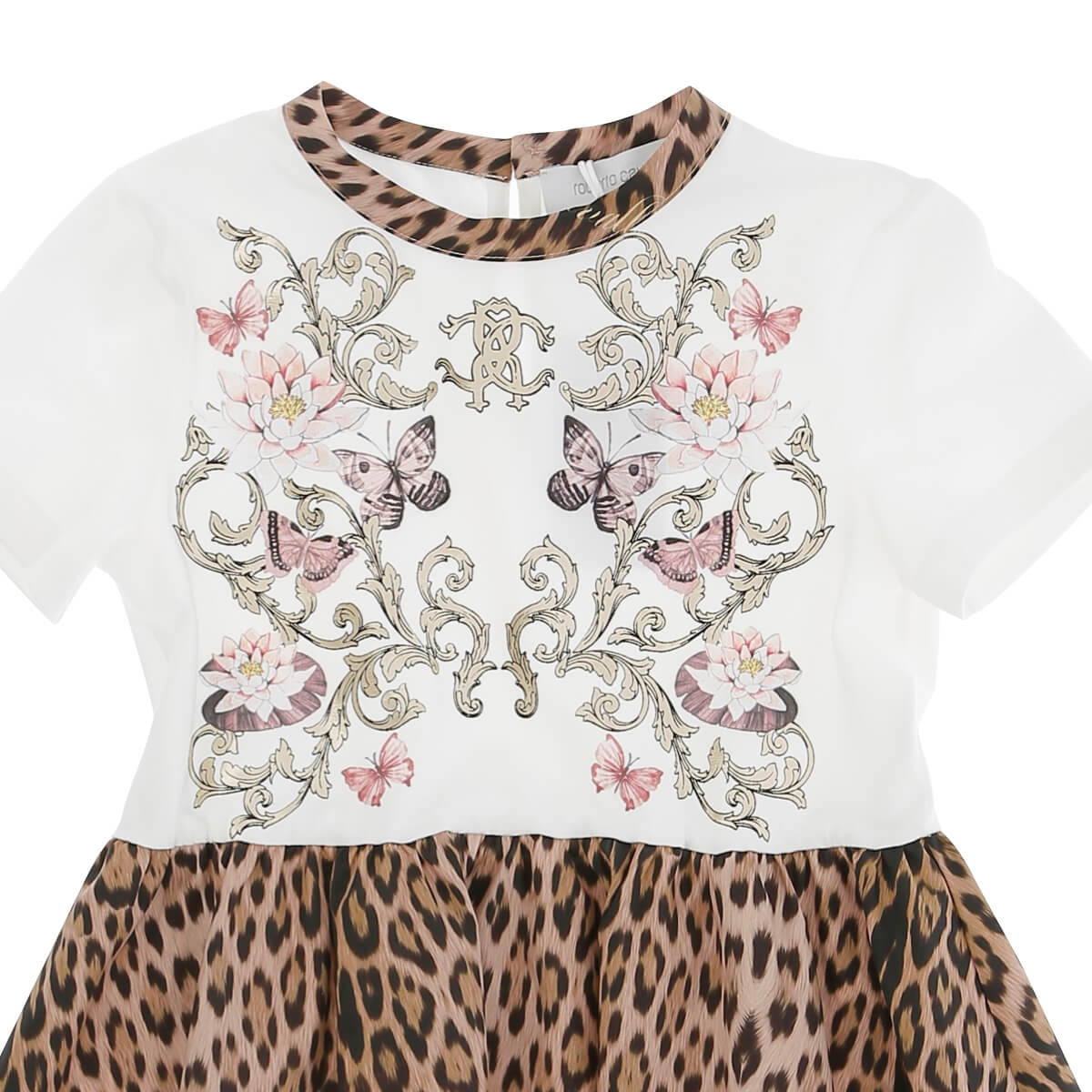 Roberto Cavalli Girls Leopard Jersey Dress Heritage Print