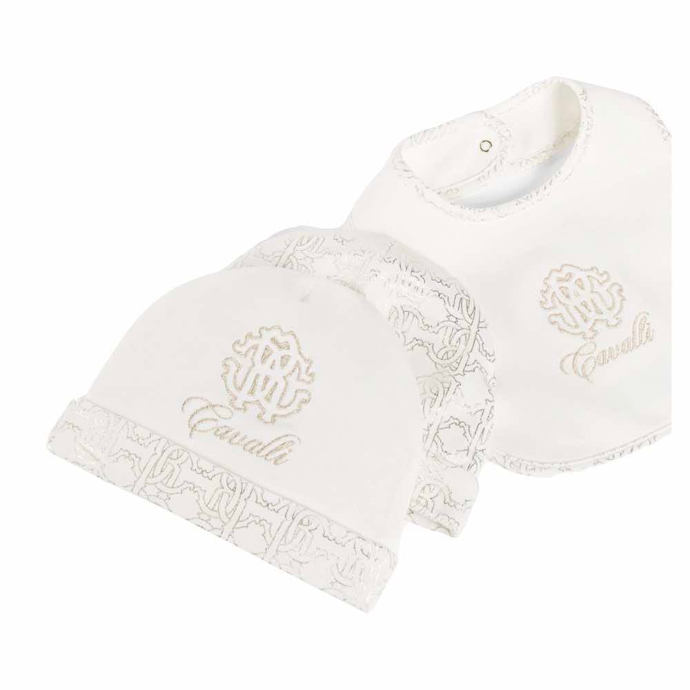 Roberto Cavalli Unisex Gold & White Babysuit