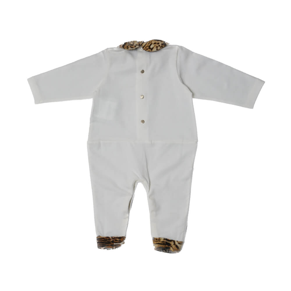 Roberto Cavalli Unisex White & Natural Babysuit