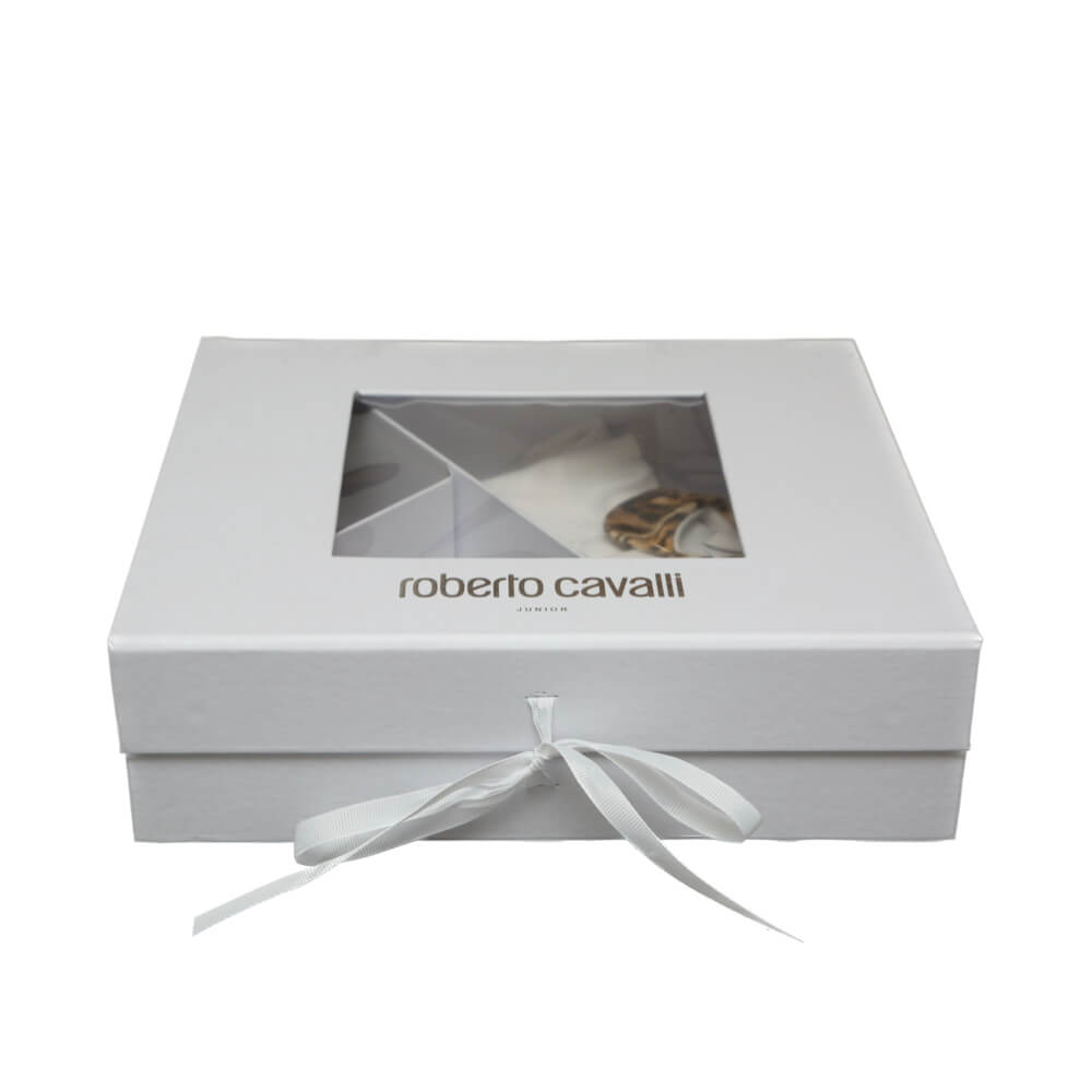 Roberto Cavalli Unisex White & Natural Babysuit