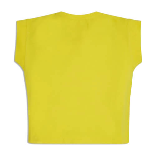 Guess Girls Yellow Cotton Crop T-Shirt