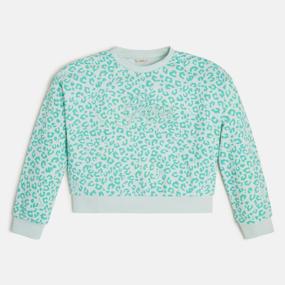Guess Girls Green & Leopard Sweatshirt