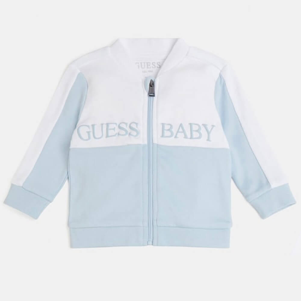 Guess Baby Boys Blue & White Sweatshirt Joggers and Babysuit Combo Set