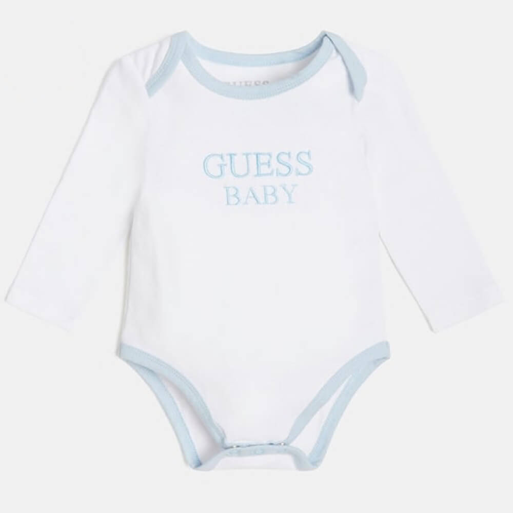 Guess Baby Boys Blue & White Sweatshirt Joggers and Babysuit Combo Set